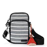 Sakroots Koa Smartphone Crossbody - Straw - Black and White Woven