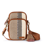 Sakroots Koa Smartphone Crossbody - Straw - Tobacco Batik Woven