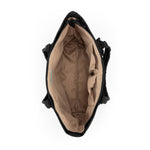 Sakroots Banyan Shoulder Tote - EcoTwill - Black Flower Blossom Quilted