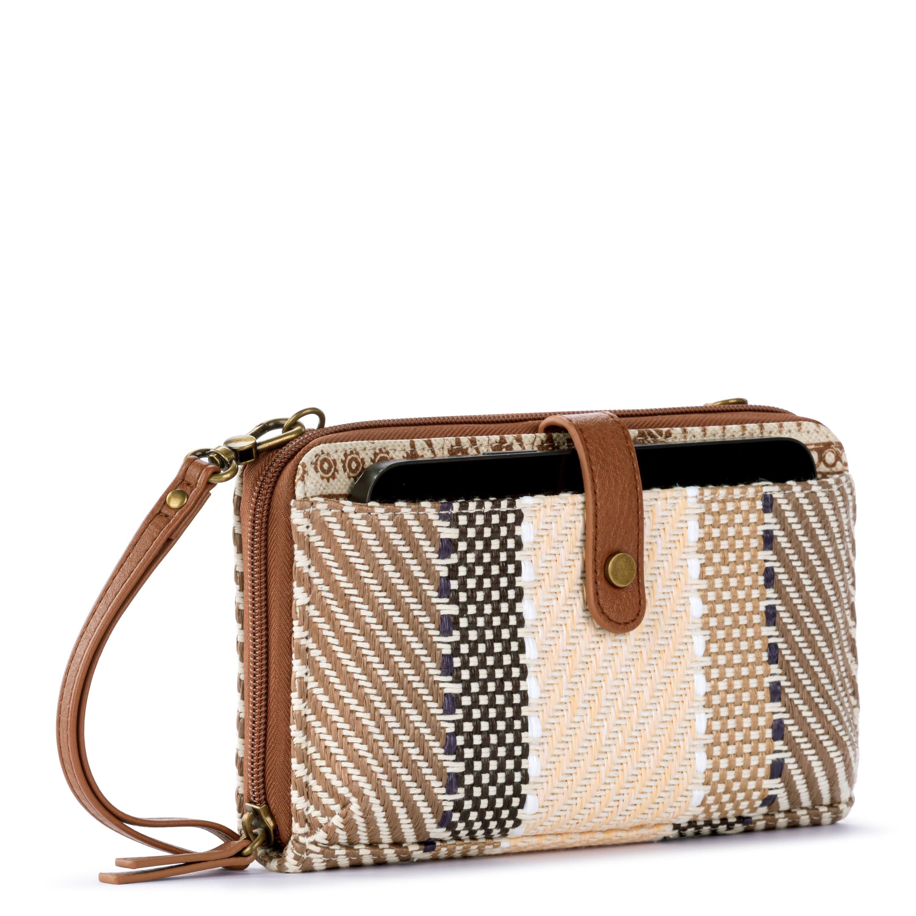 Sakroots Smartphone Wallet - Straw - Tobacco Batik Woven