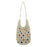 The Sak Los Feliz 120 Hobo - Hand Crochet - Natural Multi Flowers