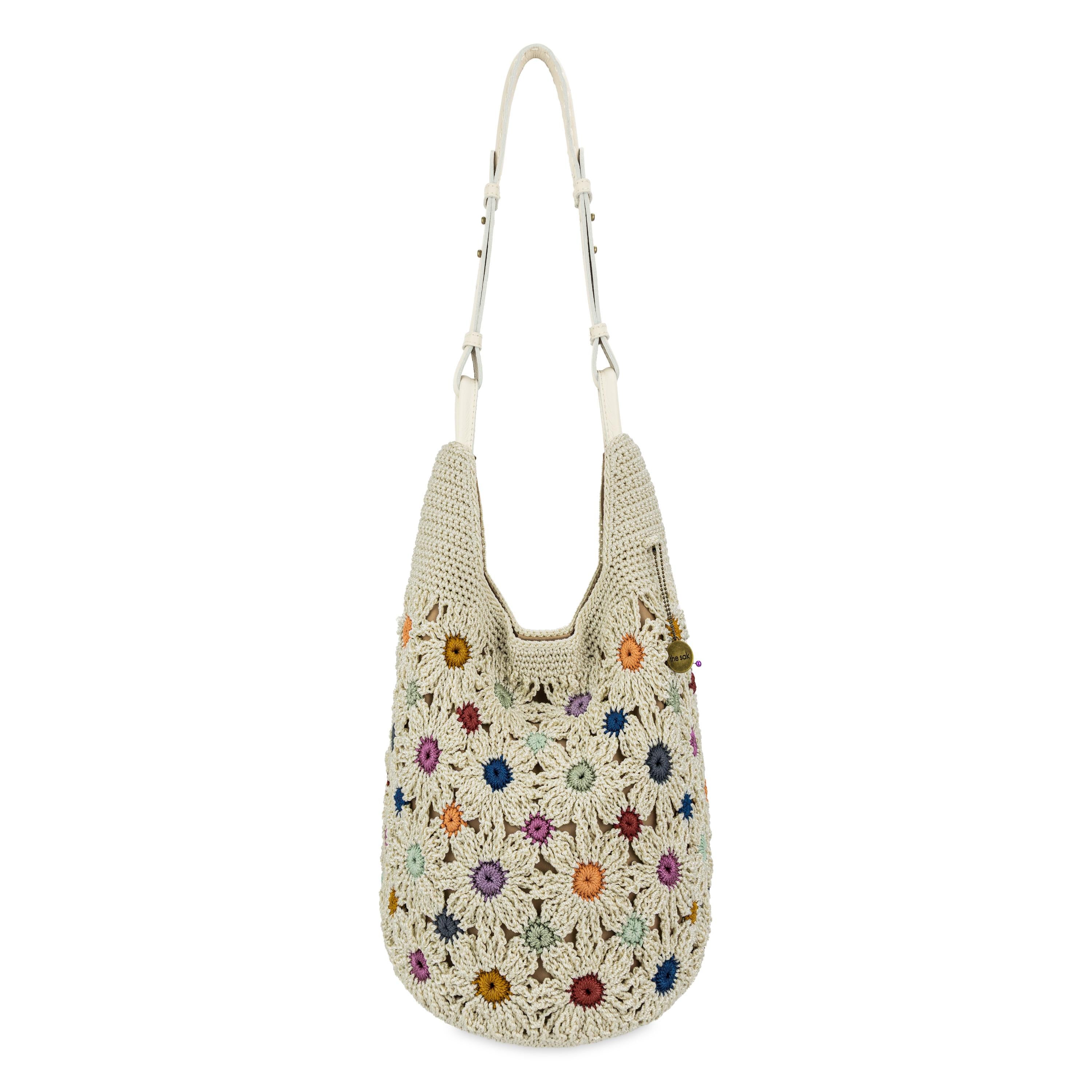 The Sak Los Feliz 120 Hobo - Hand Crochet - Natural Multi Flowers