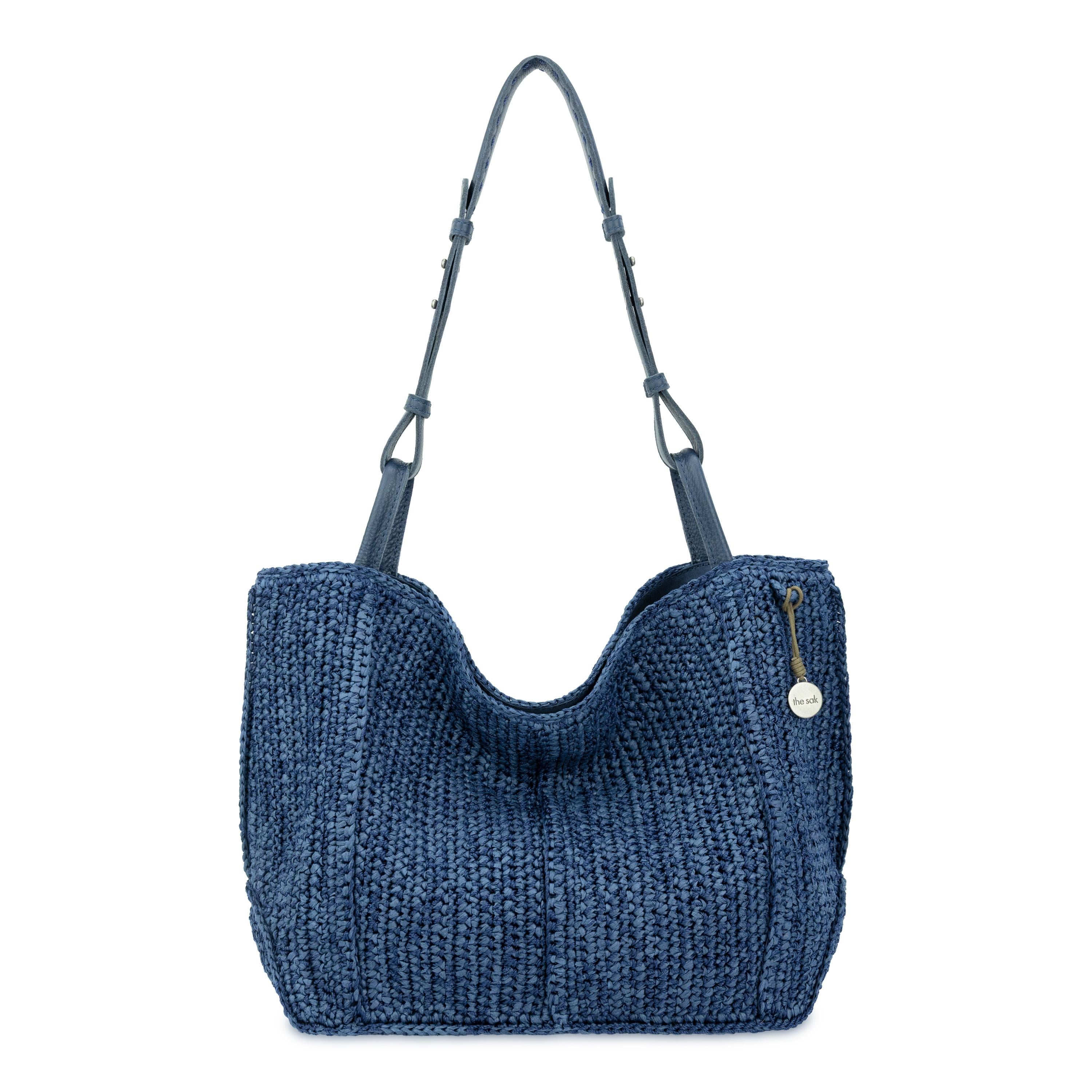 The Sak Los Feliz Medium Tote - Hand Crochet - Denim Tonal Straw