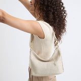 The Sak Juniper Small Hobo - Leather - Stone Woven