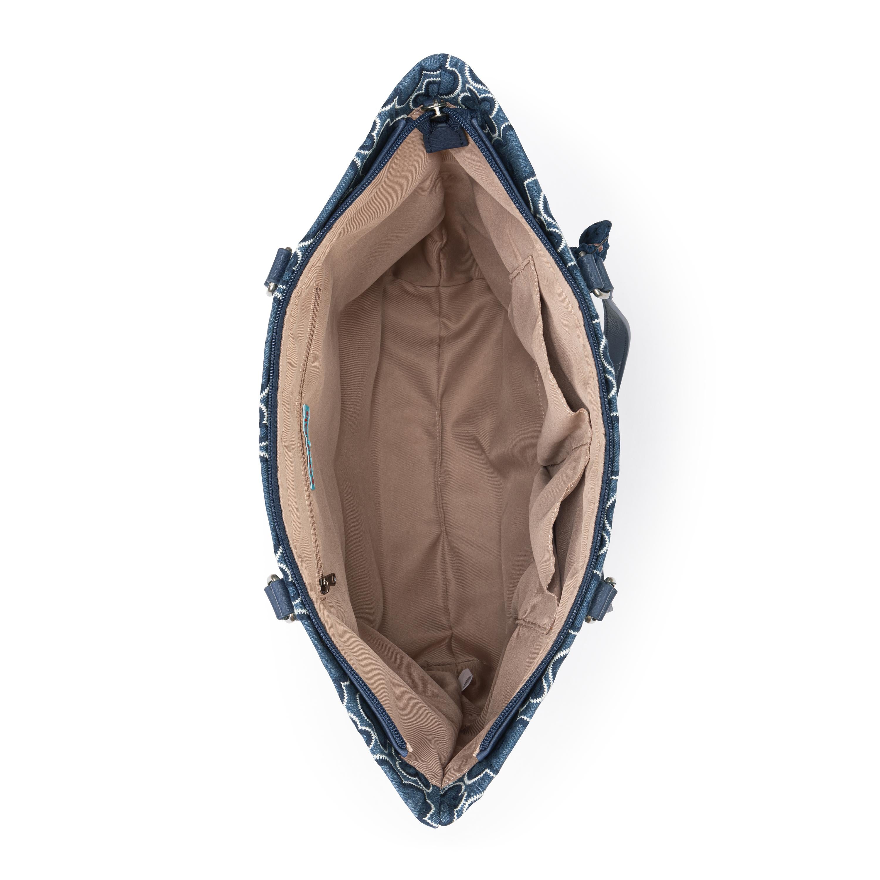 Sakroots Banyan Shoulder Tote - Denim - Denim Retro Flower