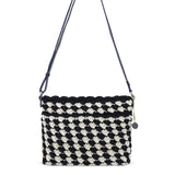 The Sak Melrose Crossbody - Hand Crochet - Black Ecru Shell