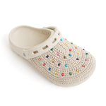 The Sak Bolo Eva Clog - Hand Crochet - Ecru Multi Beads