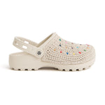 The Sak Bolo Eva Clog - Hand Crochet - Ecru Multi Beads