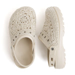 The Sak Bolo Eva Clog - Hand Crochet - Natural Medallion