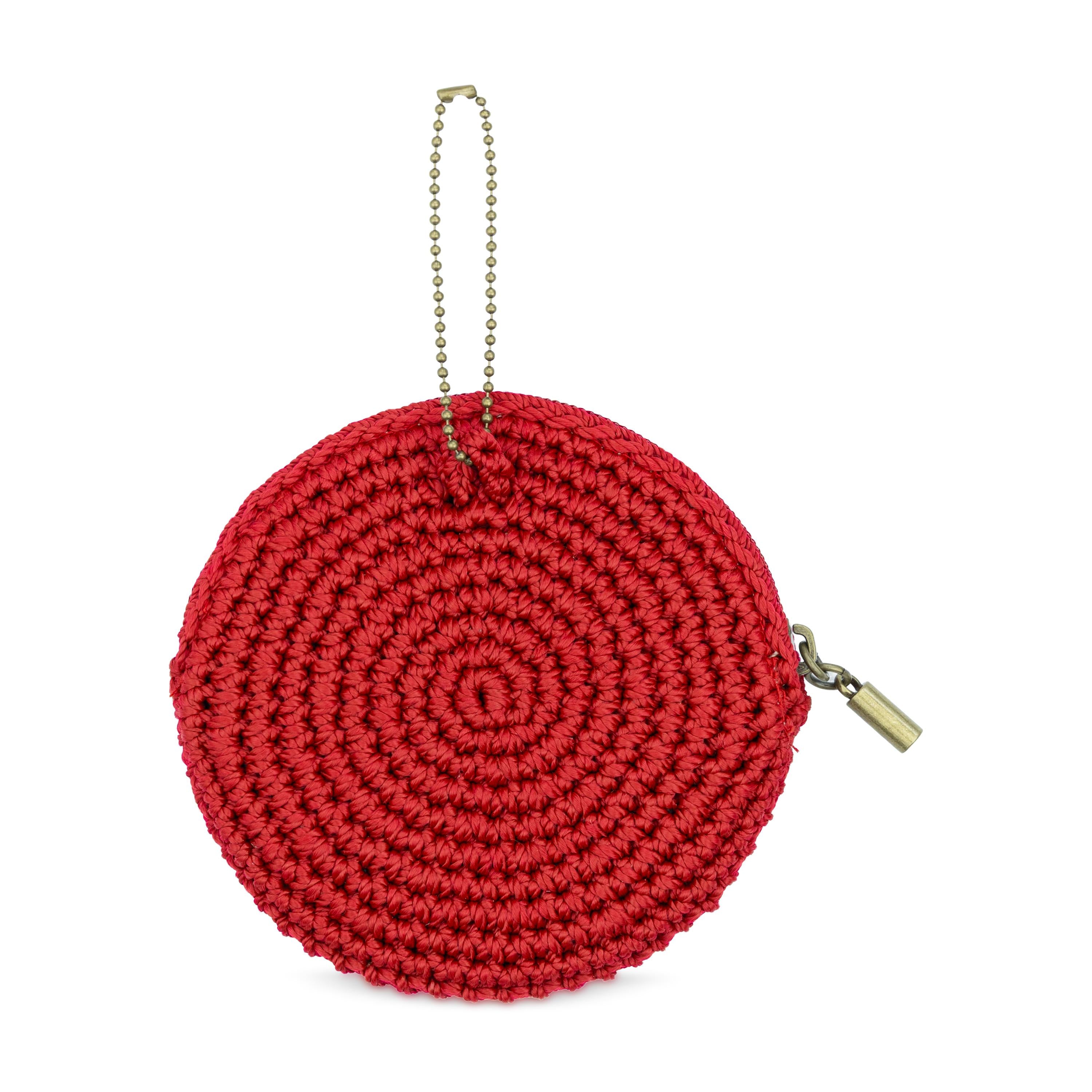 The Sak Circle Coin Pouch - Hand Crochet - Scarlet Heart