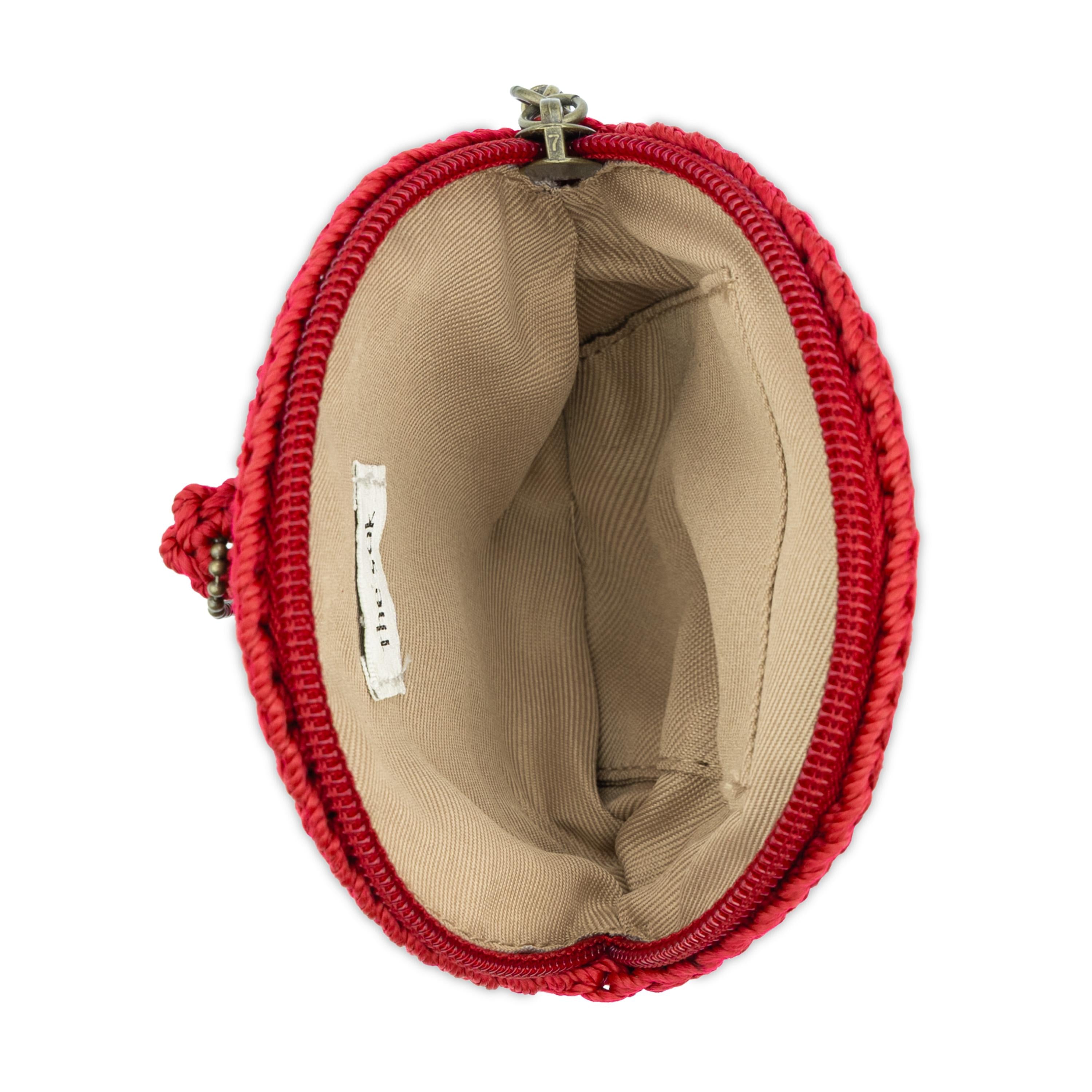 The Sak Circle Coin Pouch - Hand Crochet - Scarlet Heart