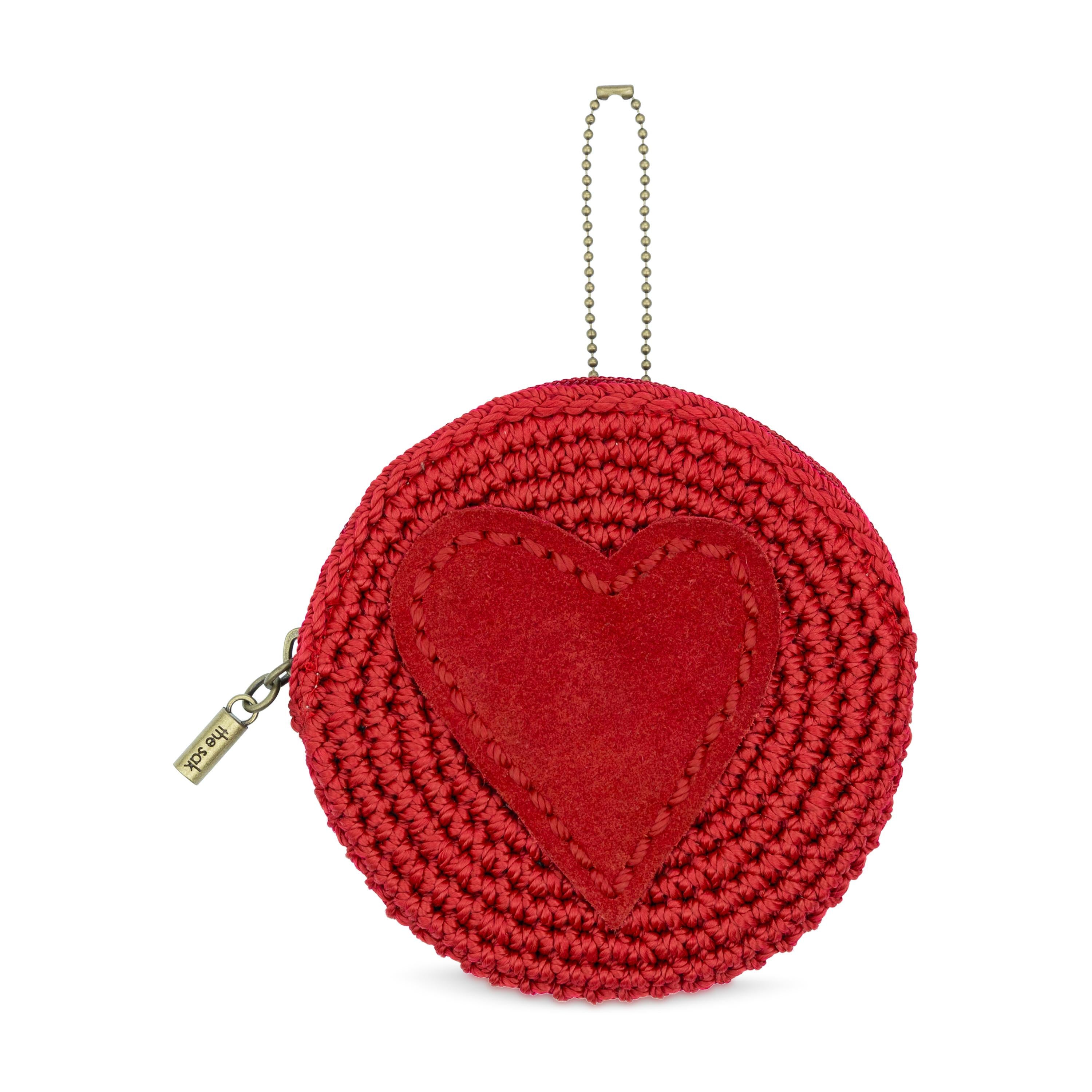 The Sak Circle Coin Pouch - Hand Crochet - Scarlet Heart