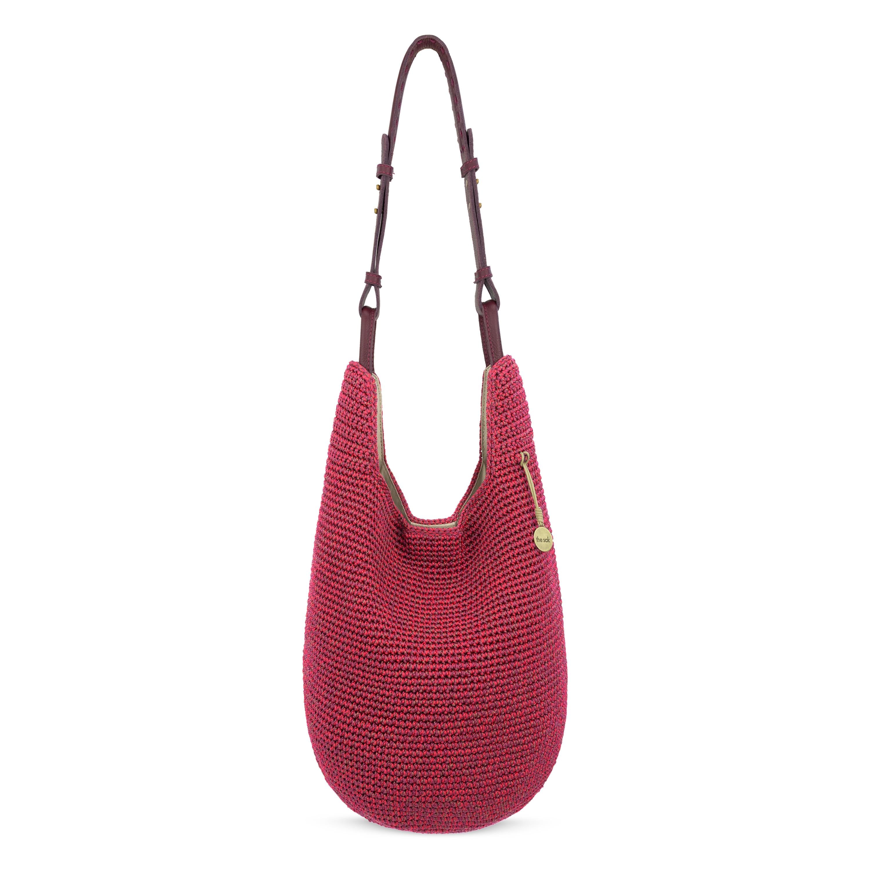 The Sak Los Feliz 120 Hobo - Hand Crochet - Black Cherry Static