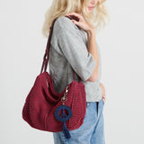 Los Feliz Hobo - Hand Crochet - Black Cherry Static