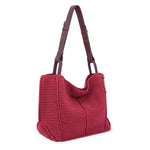 The Sak Los Feliz Medium Tote - Hand Crochet - Black Cherry Static