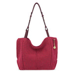 The Sak Los Feliz Medium Tote - Hand Crochet - Black Cherry Static