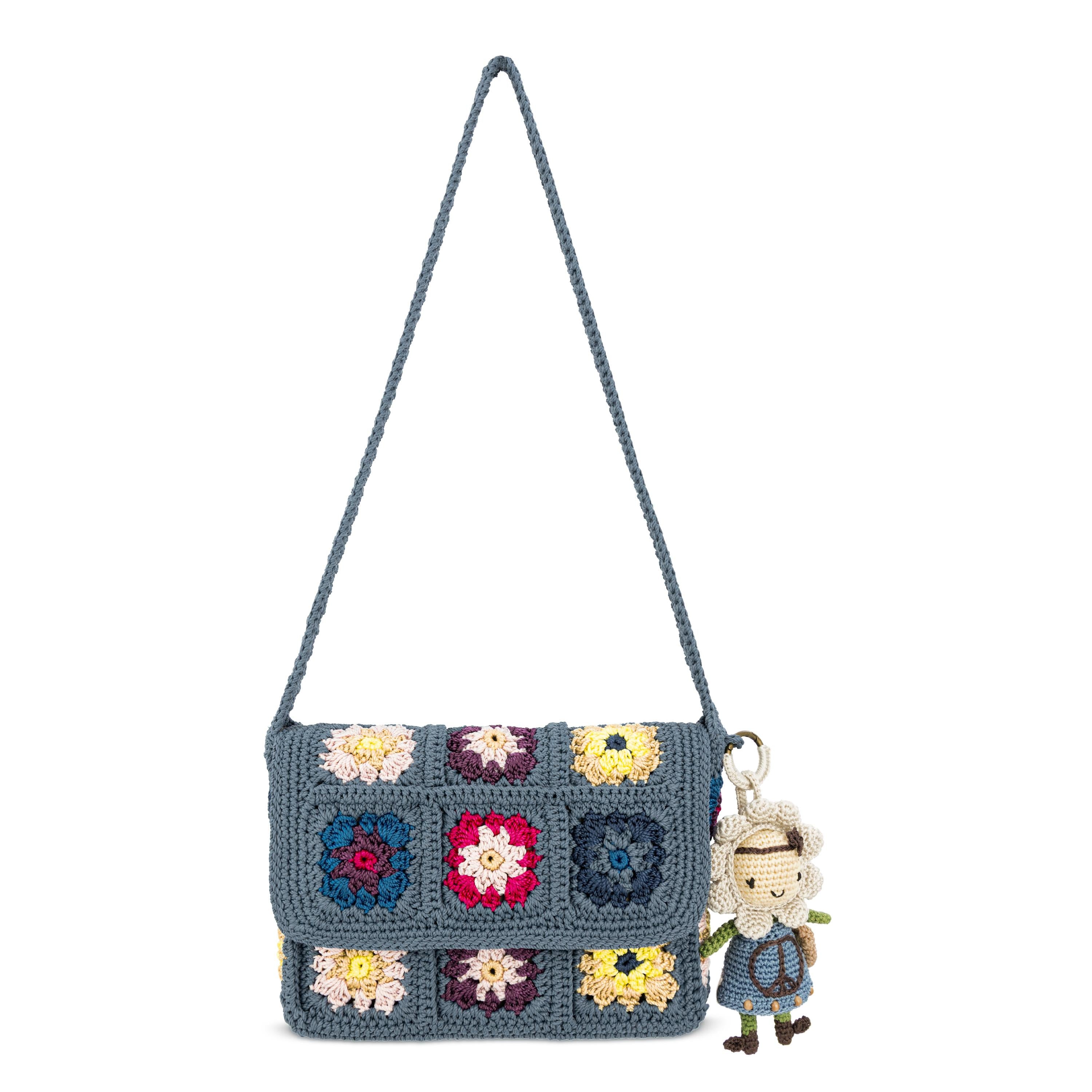 The Sak Marlow Flap Shoulder Bag - Hand Crochet - Maritime Multi Patch