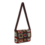 The Sak Marlow Flap Shoulder Bag - Hand Crochet - Walnut Patch