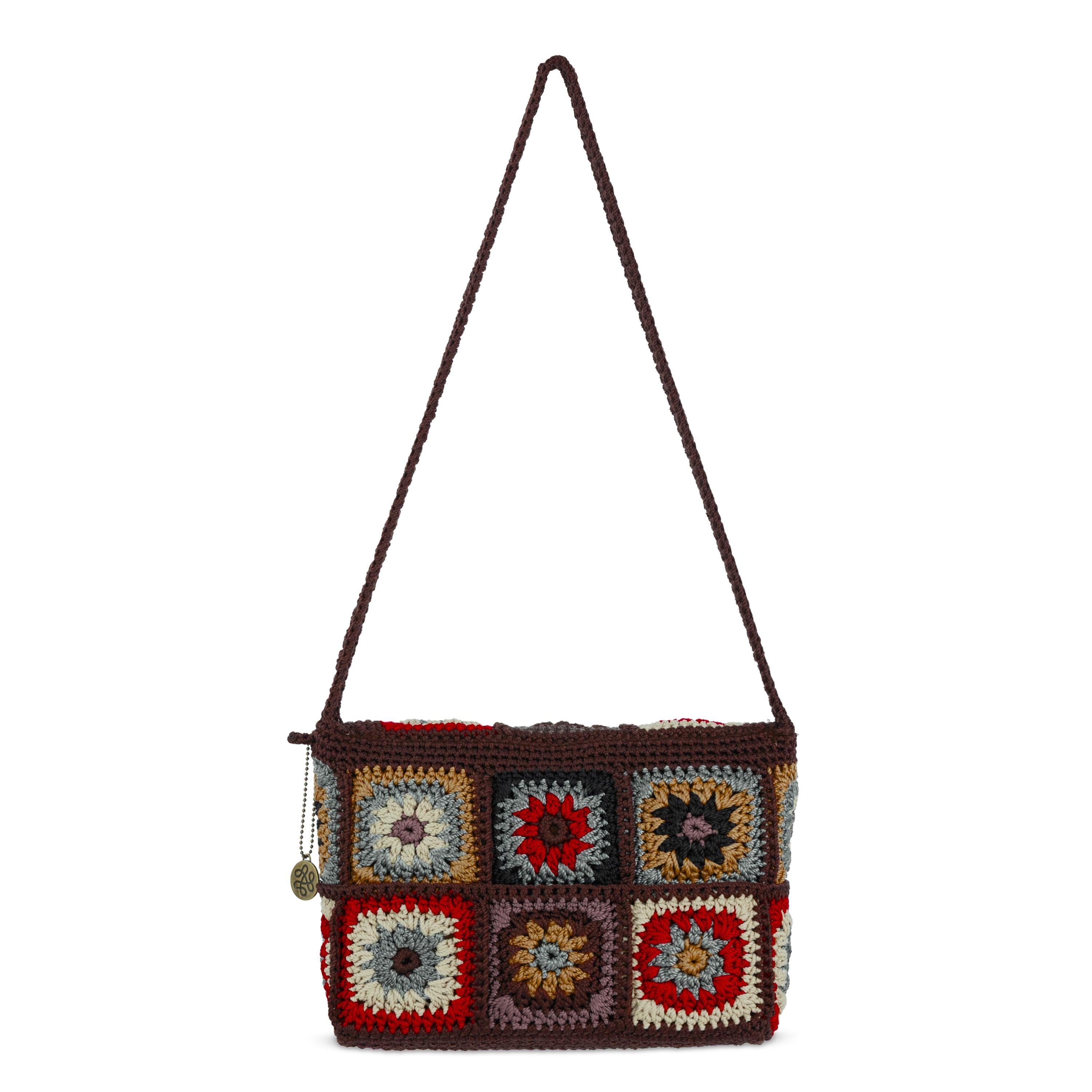 The Sak Marlow Flap Shoulder Bag - Hand Crochet - Walnut Patch