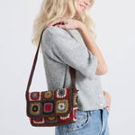 The Sak Marlow Flap Shoulder Bag - Hand Crochet - Walnut Patch