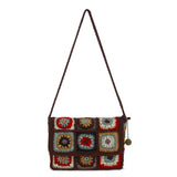 The Sak Marlow Flap Shoulder Bag - Hand Crochet - Walnut Patch