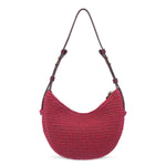 The Sak Tess Shoulder Bag - Hand Crochet - Black Cherry Static