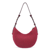 The Sak Tess Shoulder Bag - Hand Crochet - Black Cherry Static