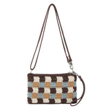 The Sak Vita Convertible Wristlet - Hand Crochet - Acorn Check