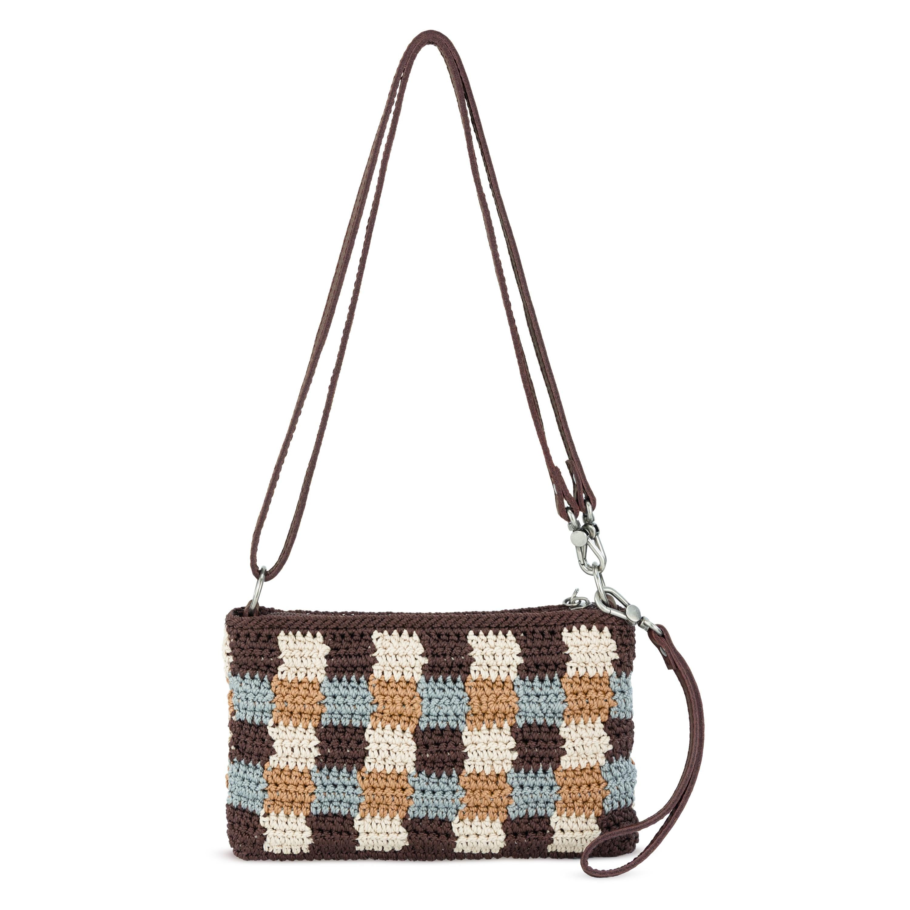 The Sak Vita Convertible Wristlet - Hand Crochet - Acorn Check