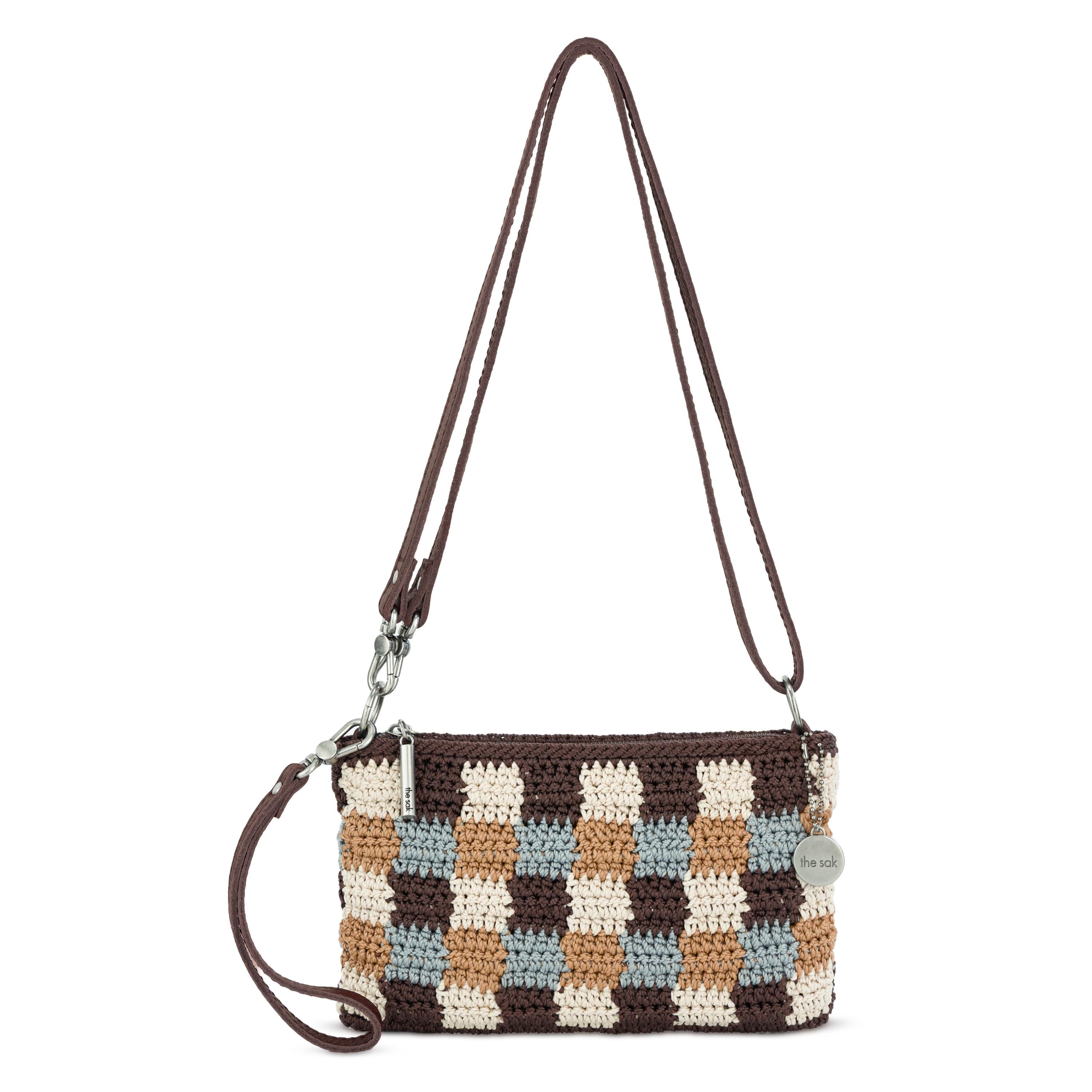 The Sak Vita Convertible Wristlet - Hand Crochet - Acorn Check