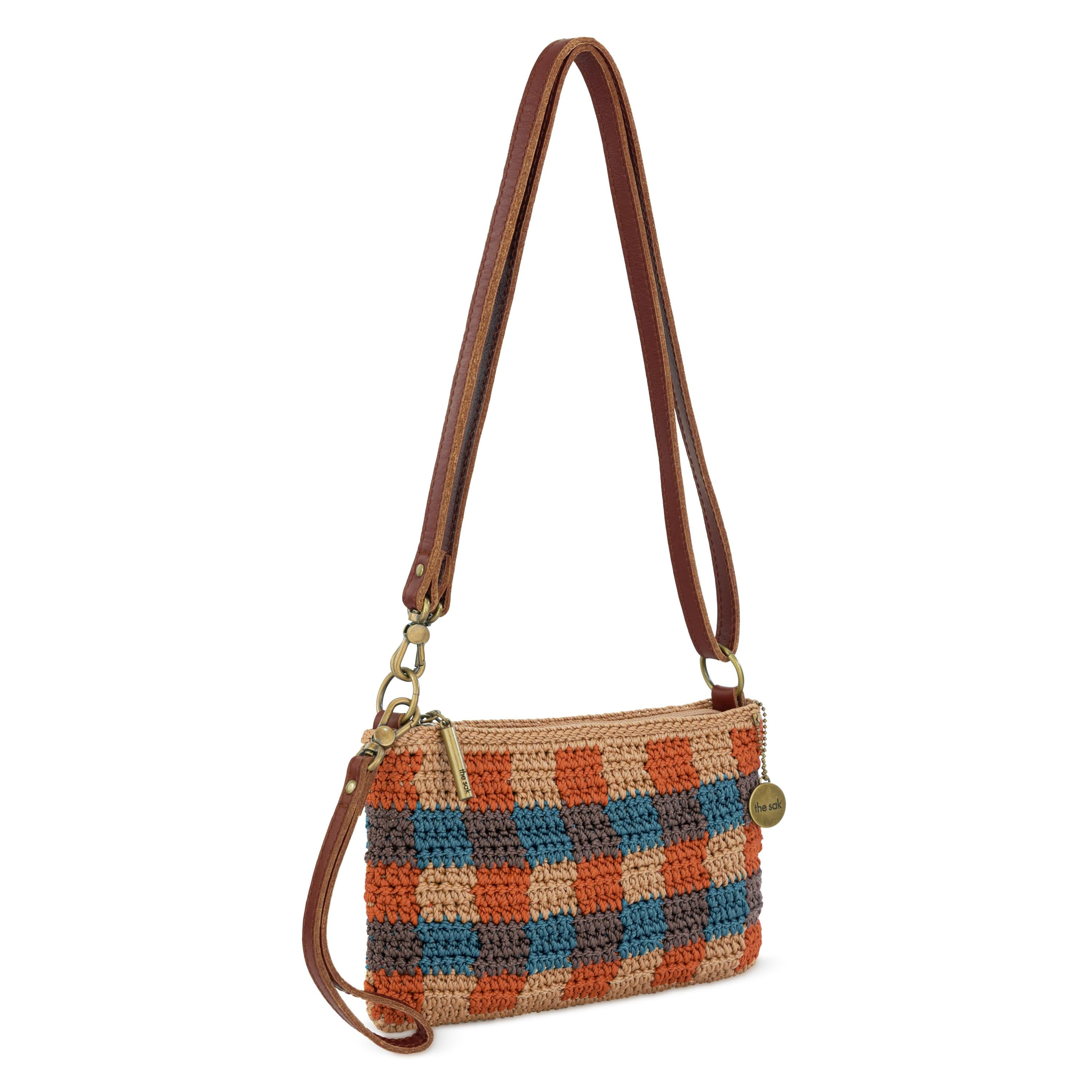 The Sak Vita Convertible Wristlet - Hand Crochet - Autumn Check