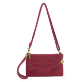 The Sak Vita Convertible Wristlet - Hand Crochet - Black Cherry Static