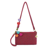 The Sak Vita Convertible Wristlet - Hand Crochet - Black Cherry Static