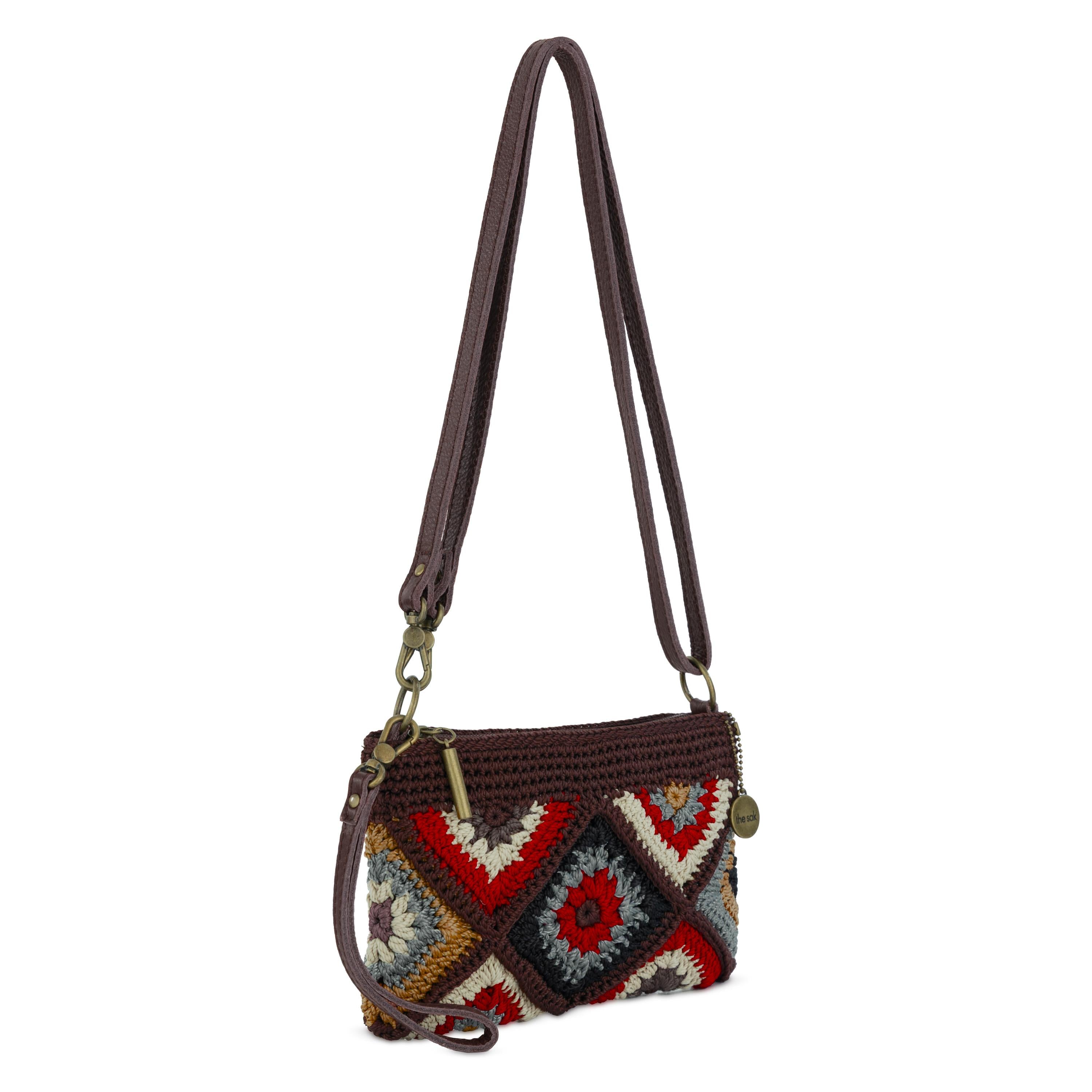 The Sak Vita Convertible Wristlet - Hand Crochet - Walnut Patch