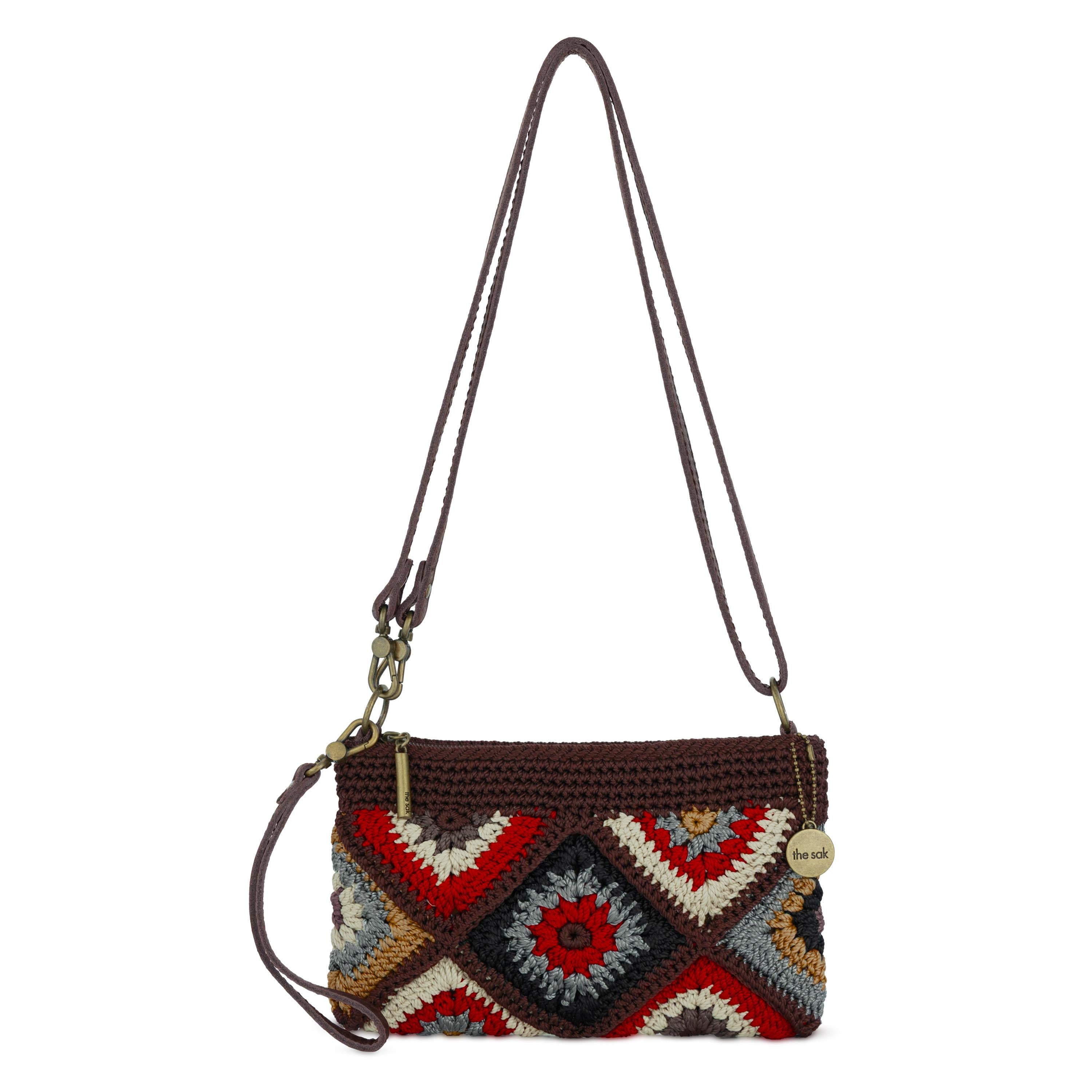 The Sak Vita Convertible Wristlet - Hand Crochet - Walnut Patch