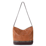 The Sak De Young Hobo - Leather - Tobacco Snake Block