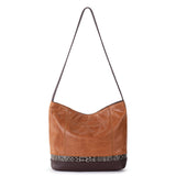 The Sak De Young Hobo - Leather - Tobacco Snake Block