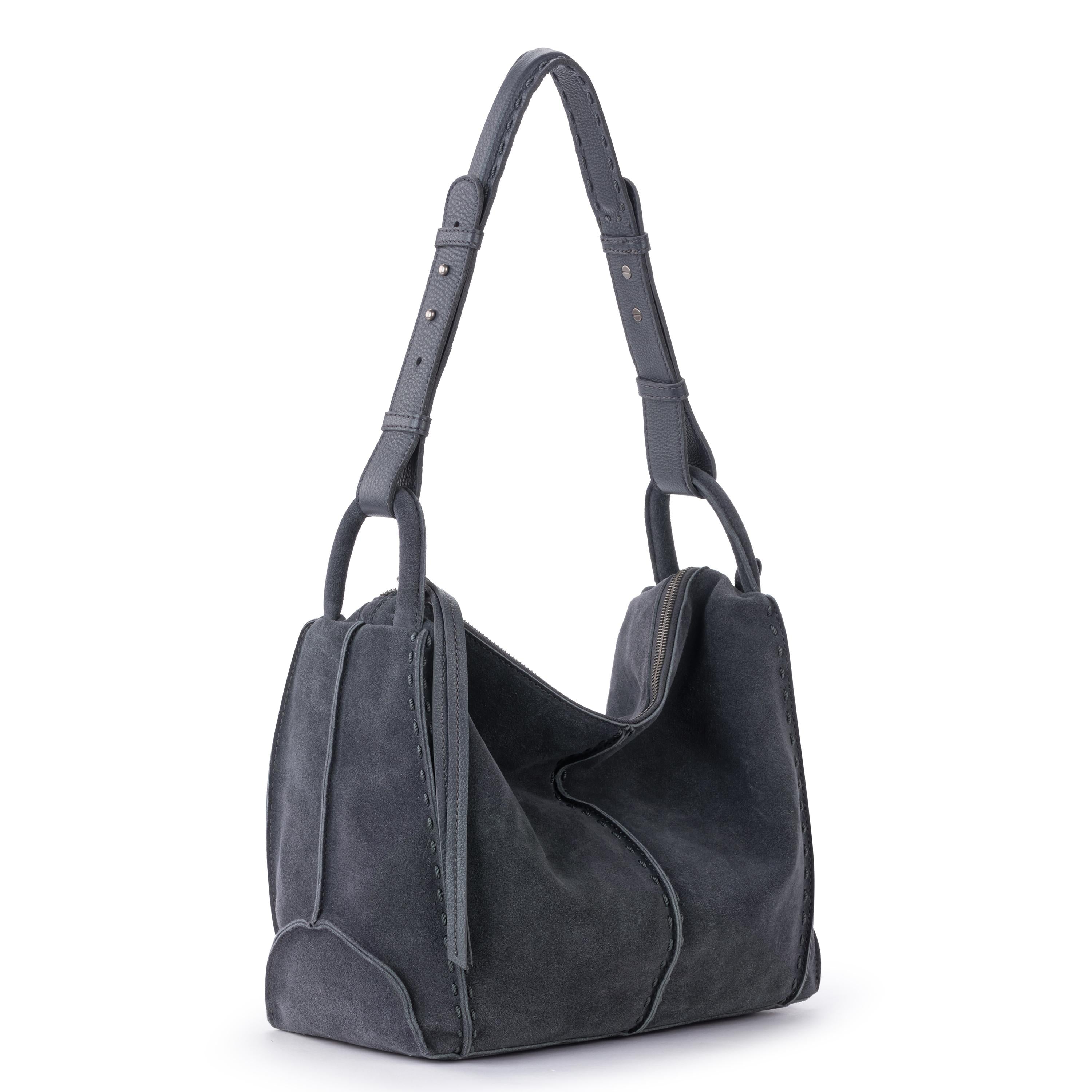 The Sak Los Feliz Hobo - Leather - Storm Grey Suede