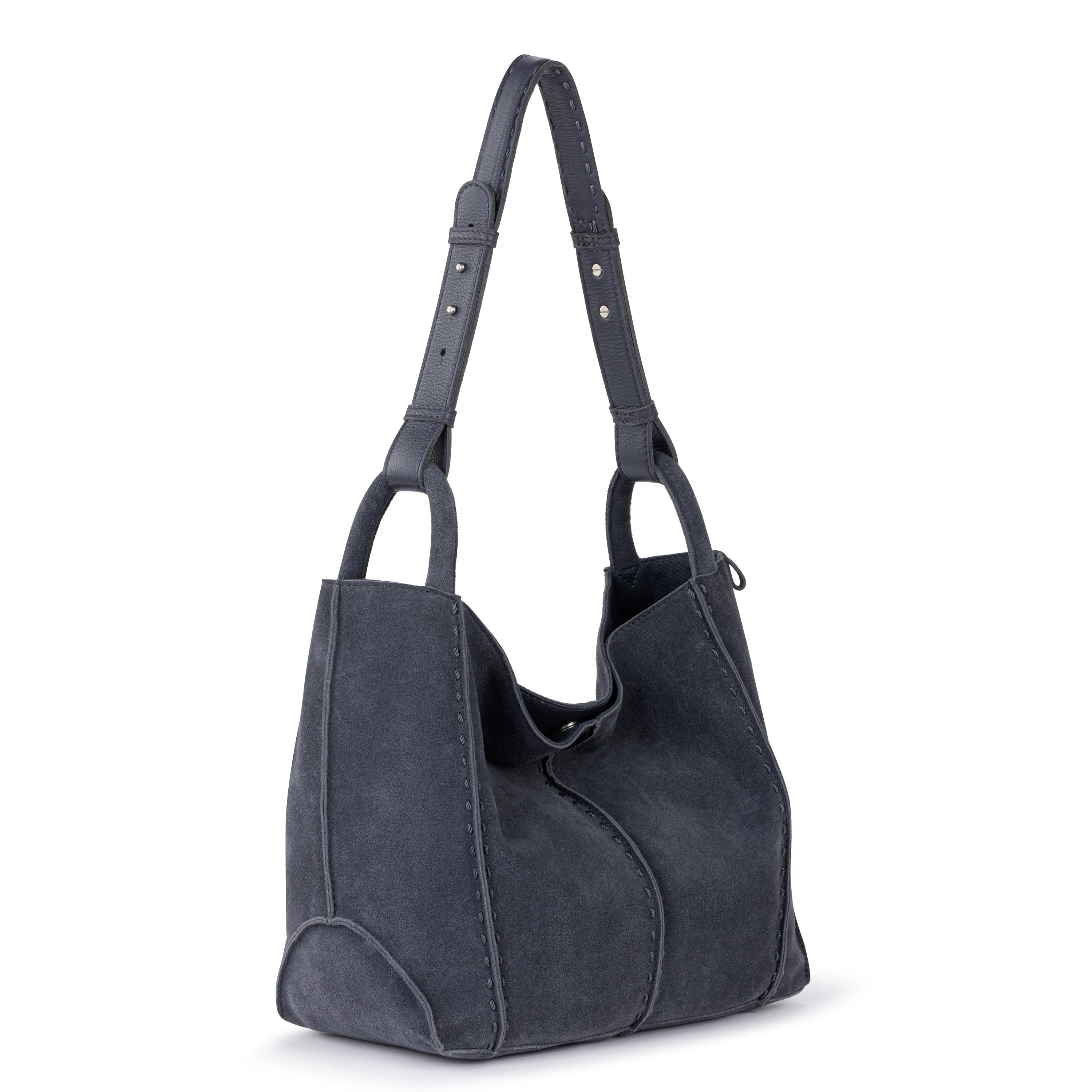The Sak Los Feliz Medium Tote - Leather - Storm Grey Suede