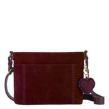 The Sak Melrose Crossbody - Leather - Black Cherry Suede Heart