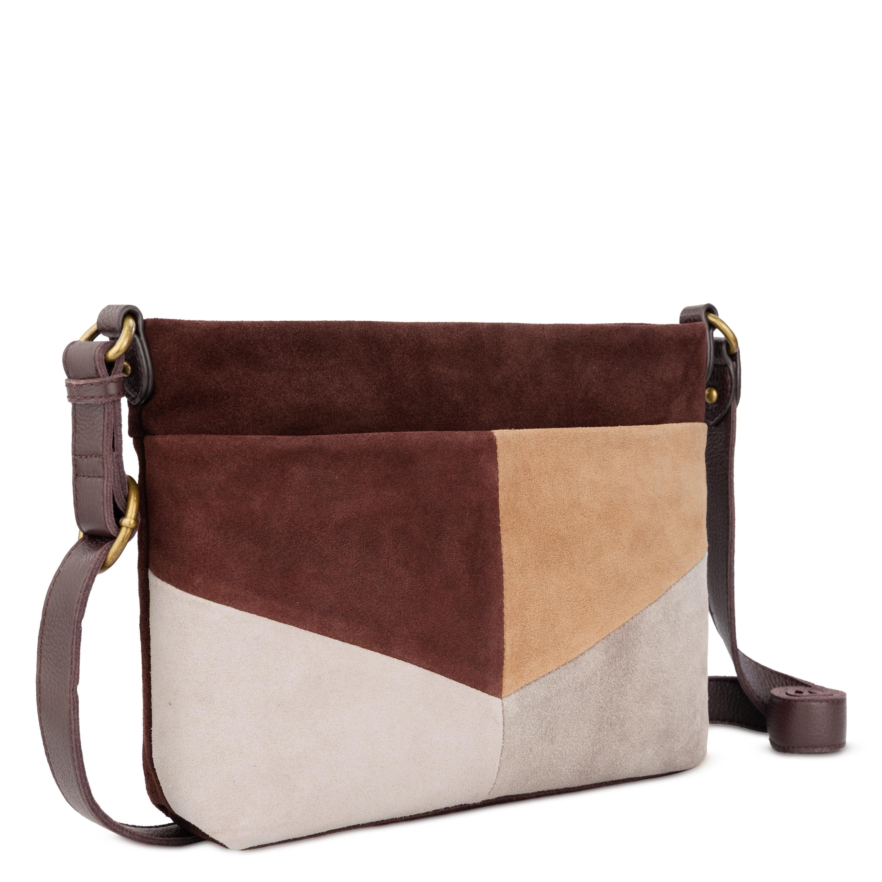 The Sak Melrose Crossbody - Leather - Mahogany Suede Block
