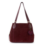 The Sak Melrose Satchel - Leather - Black Cherry Suede Heart