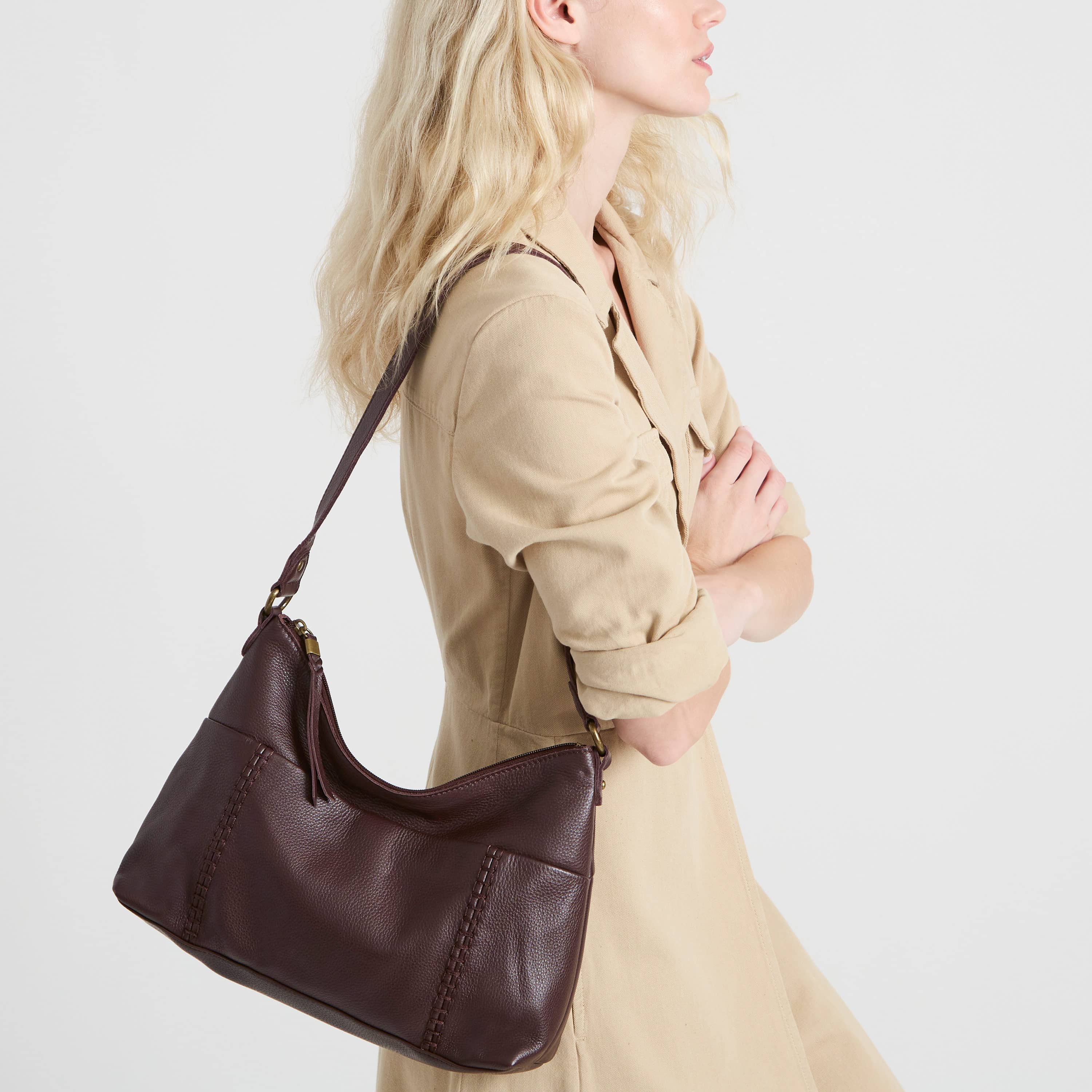 The Sak Melrose Shoulder Bag - Leather - Mahogany