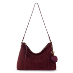 The Sak Melrose Shoulder Bag - Leather - Black Cherry Suede Heart