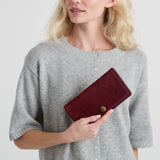 The Sak Mira Large Wallet - Leather - Black Cherry Suede