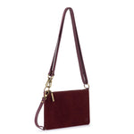 The Sak Vita Convertible Wristlet - Leather - Black Cherry Suede