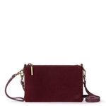 The Sak Vita Convertible Wristlet - Leather - Black Cherry Suede