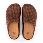 The Sak Bolinas Woven Clog - Leather - Mahogany Cognac Woven