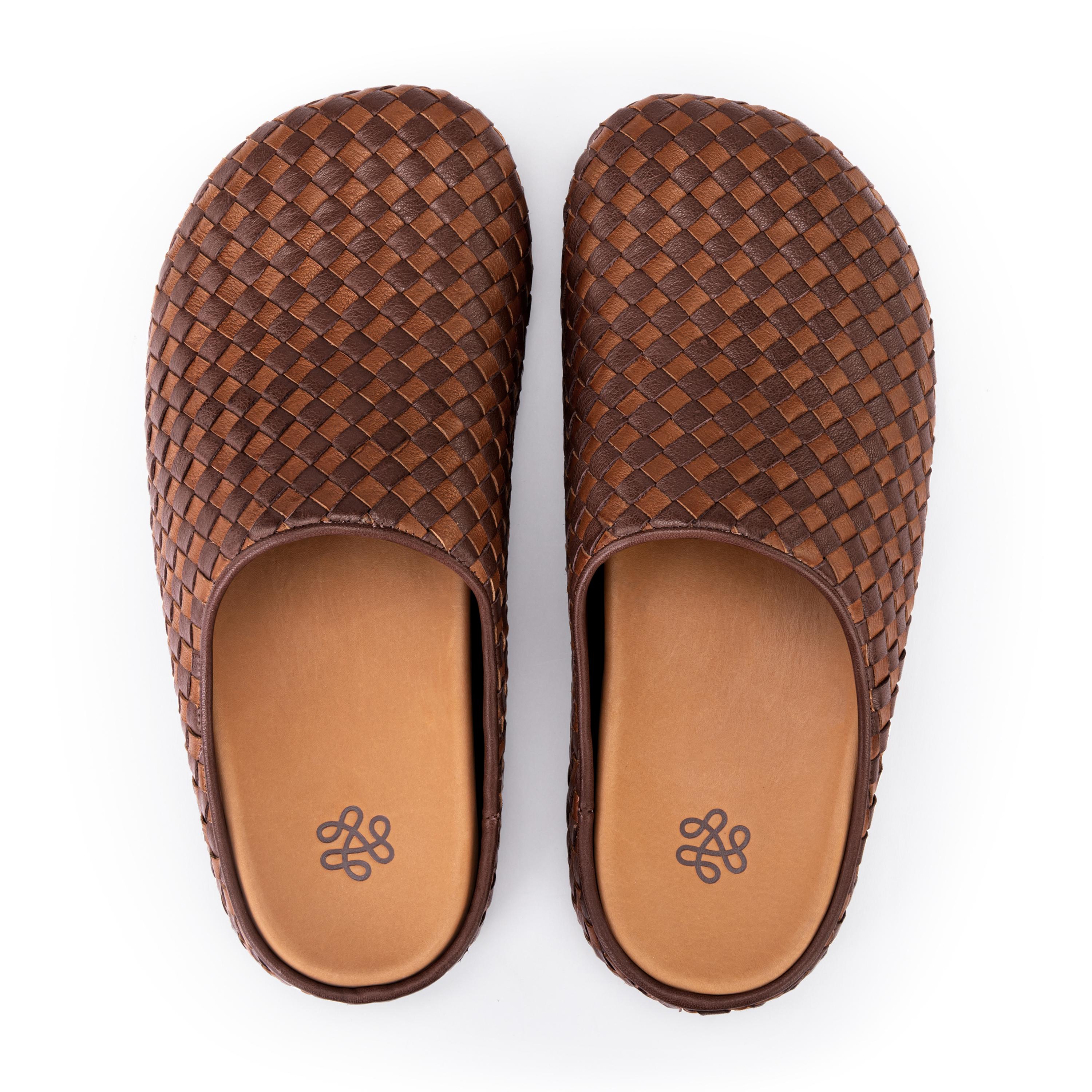 The Sak Bolinas Woven Clog - Leather - Mahogany Cognac Woven