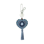 The Sak Yarnicharmz Dangle - Hand Crochet - Maritime Patch Heart